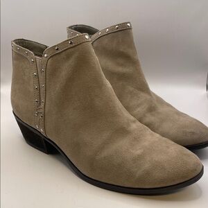 Circus by Sam Edelman Tan Suede Ankle Boots zipper with Studs 8